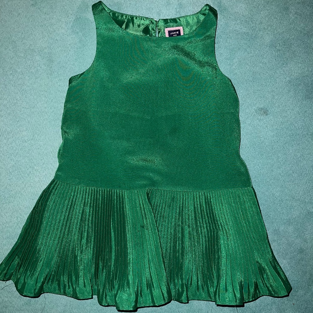 Janie and Jack Green Dress -  12-18 months